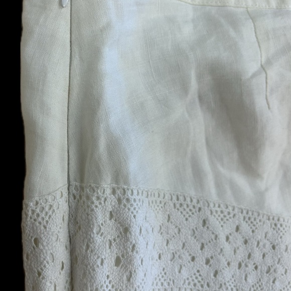 Linen Skirt With Lace Design | Size 16 - Picture 5 of 6